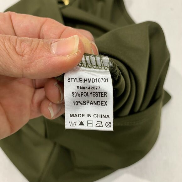 Haute Monde Snap Button Dress Womens M Medium Avocado Mid Sleeve Bodycon Stretch - Picture 9 of 11